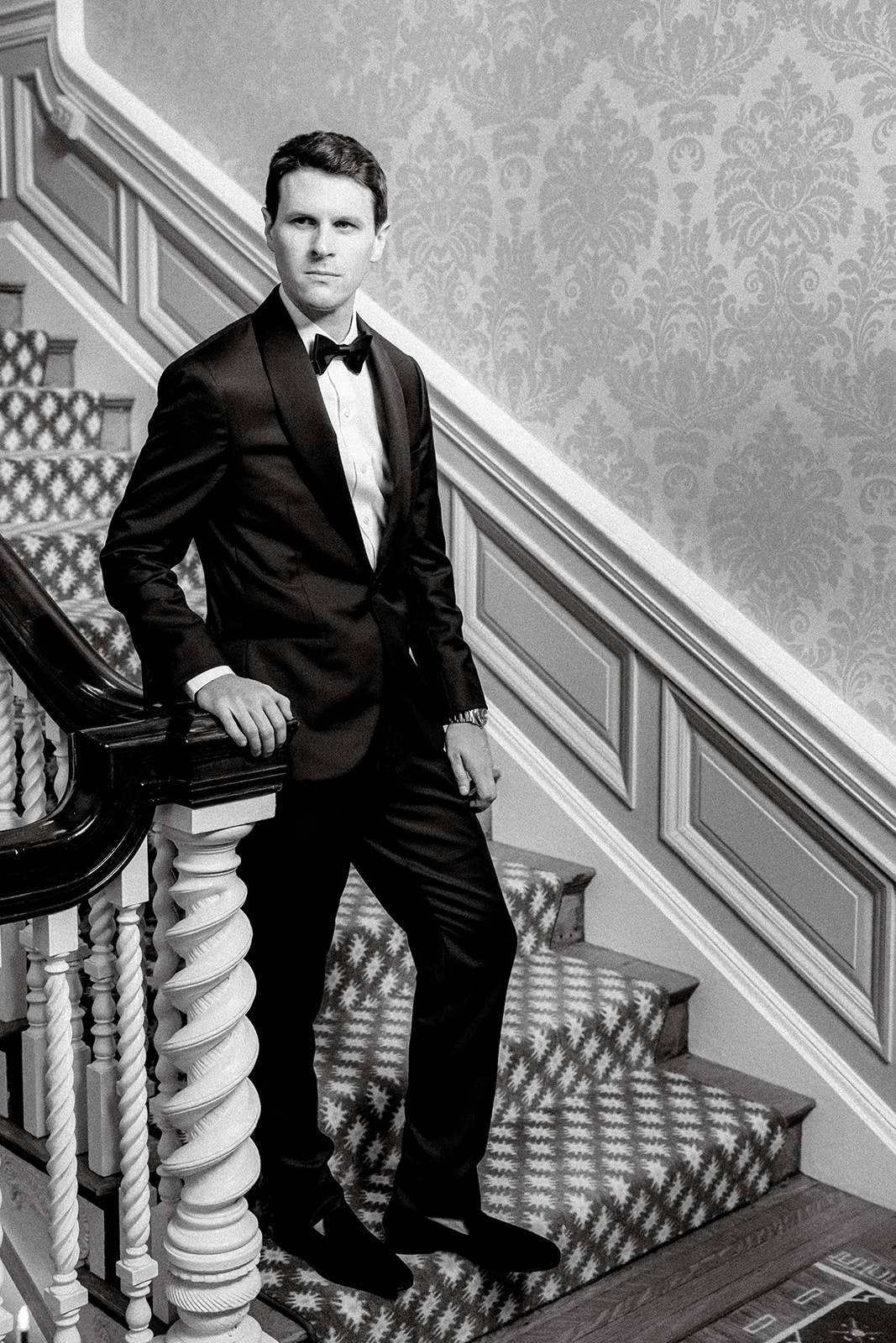 Groom Getting Ready at Sleepy Hollow Country Club Wedding