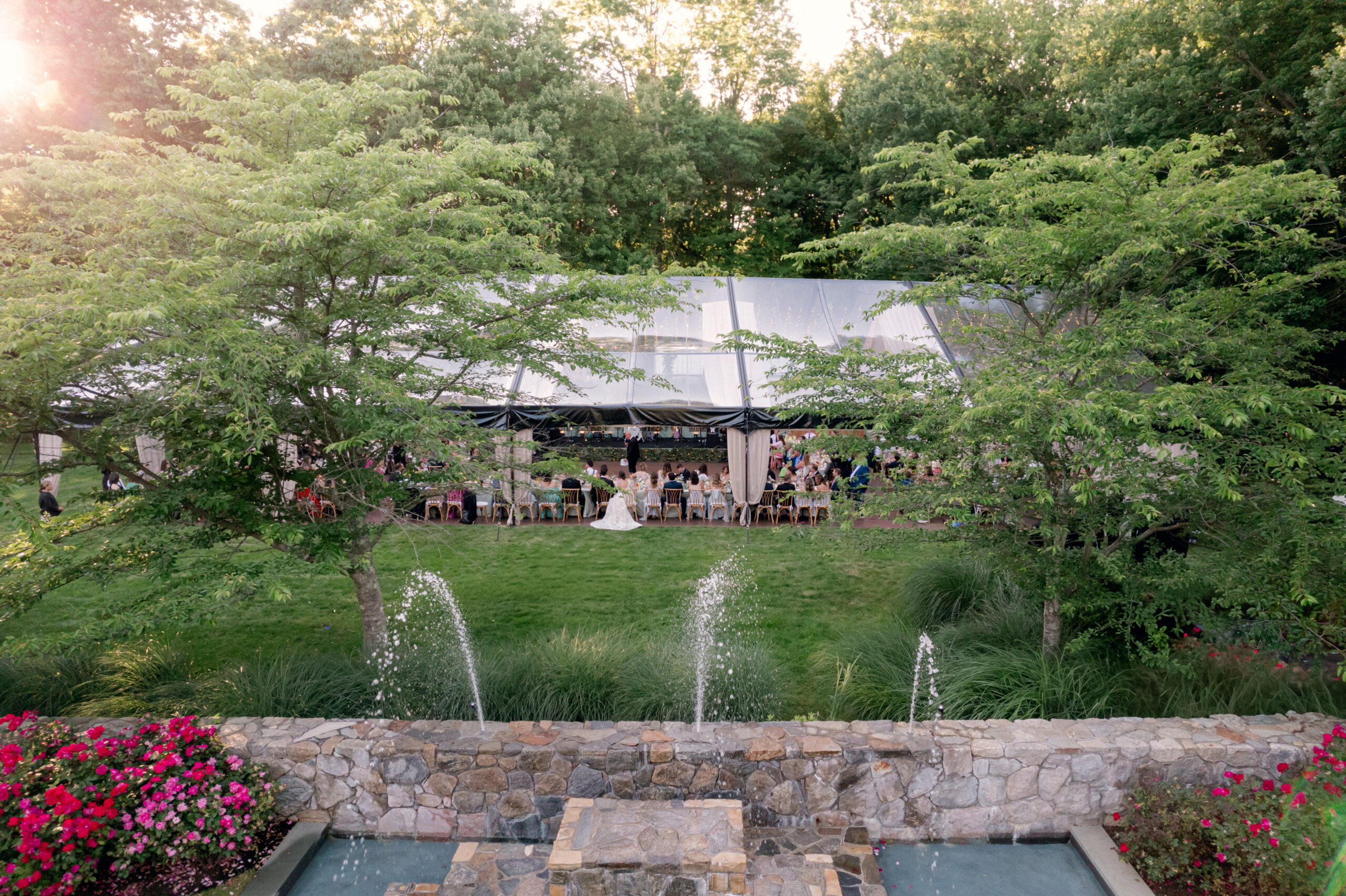 Tented Garden Wedding Reception in CT at Private Estate