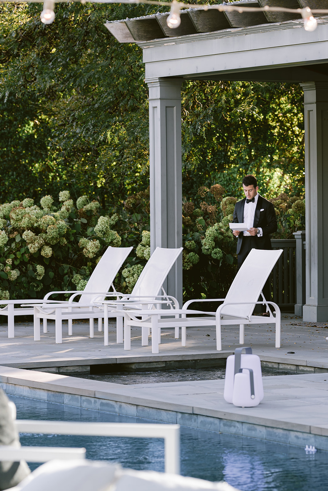 Groom Reading Vows at Private Estate Wedding