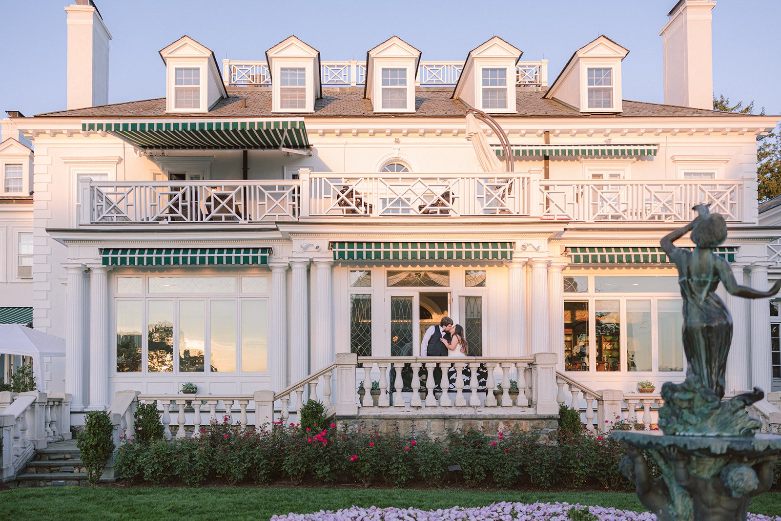 Bride and Groom Wedding Portraits at Private Estate