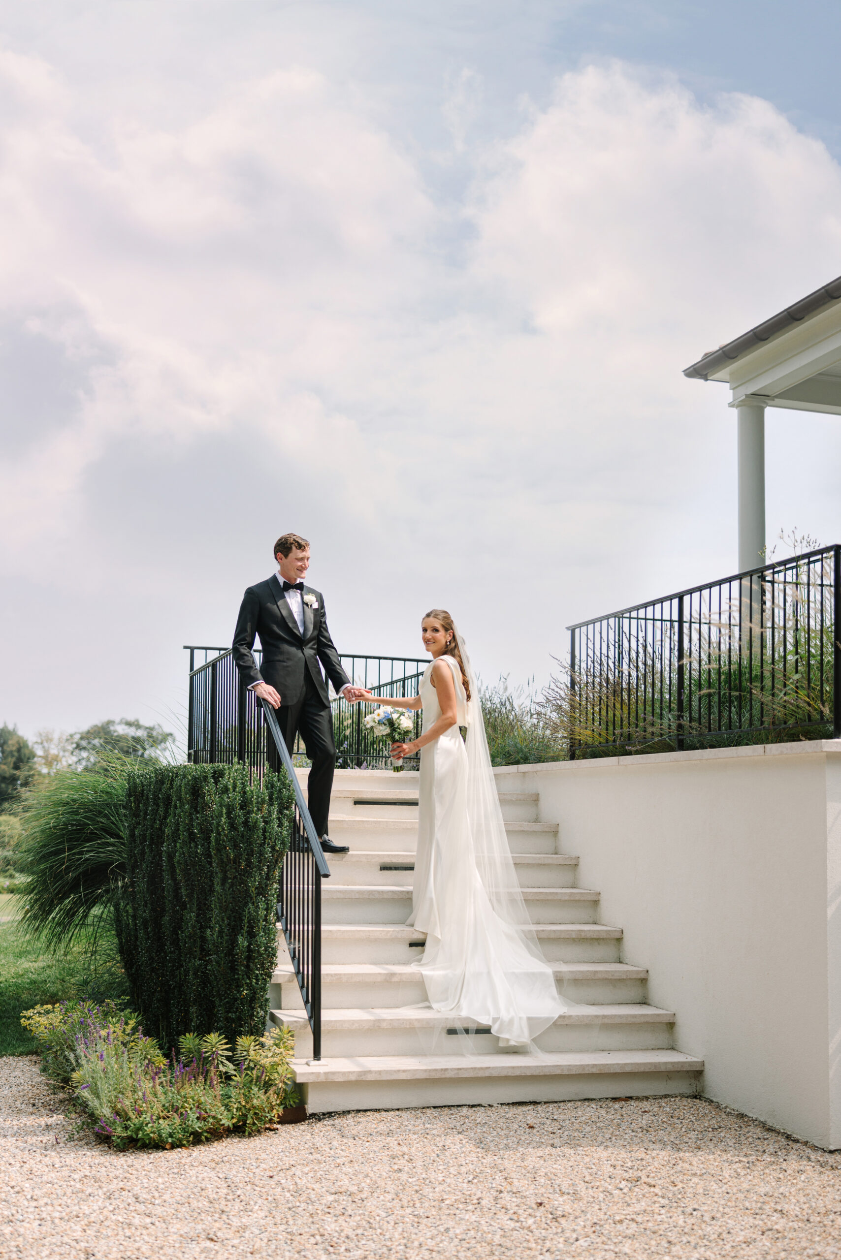 Bride Wearing Slip Wedding Dress by Danielle Frankel