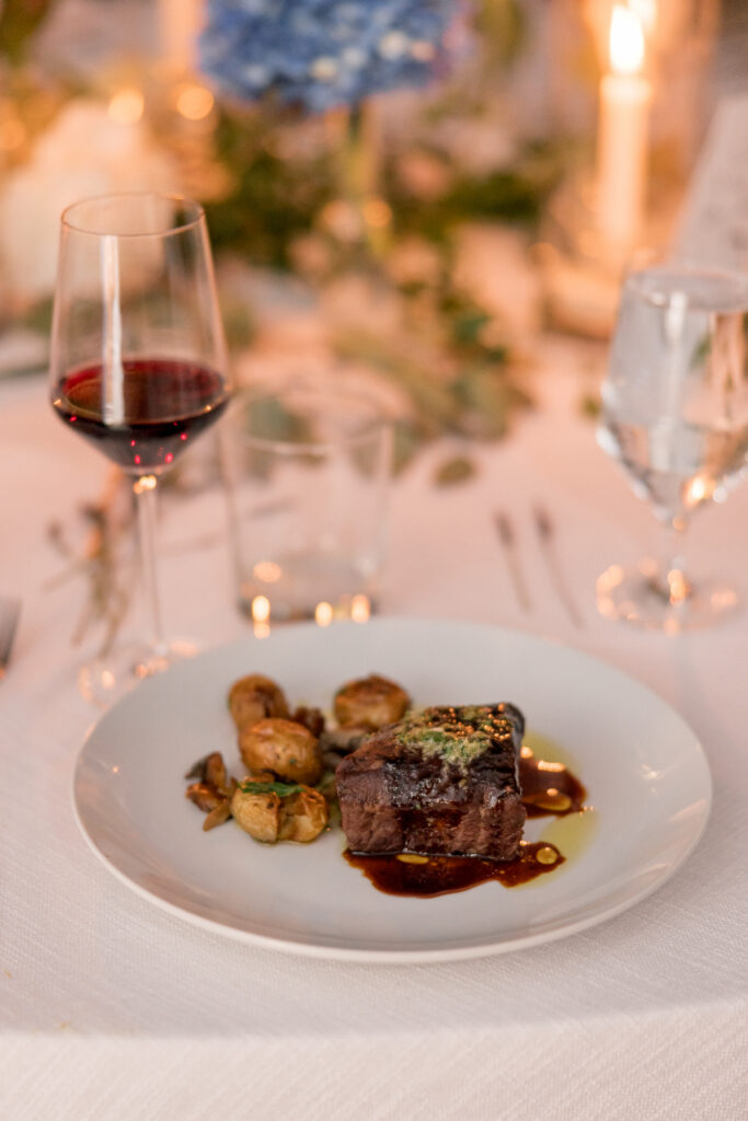 Plated Dinner at LionRock Farm Wedding
