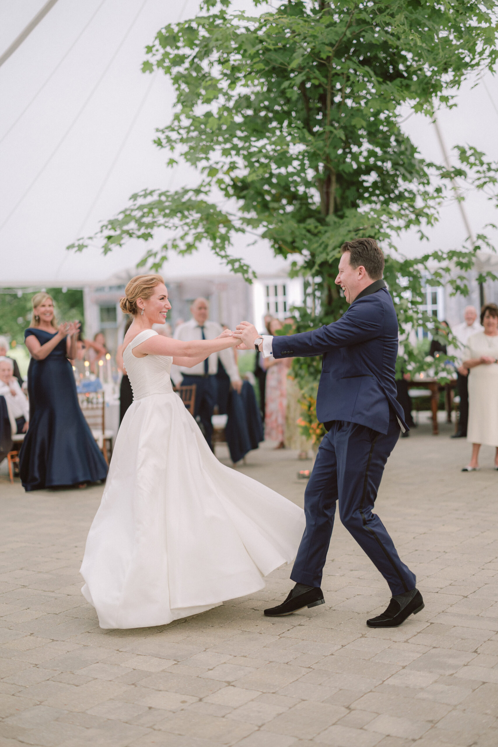 lion rock farm first dance, tented wedding dance, litchfield county wedding
