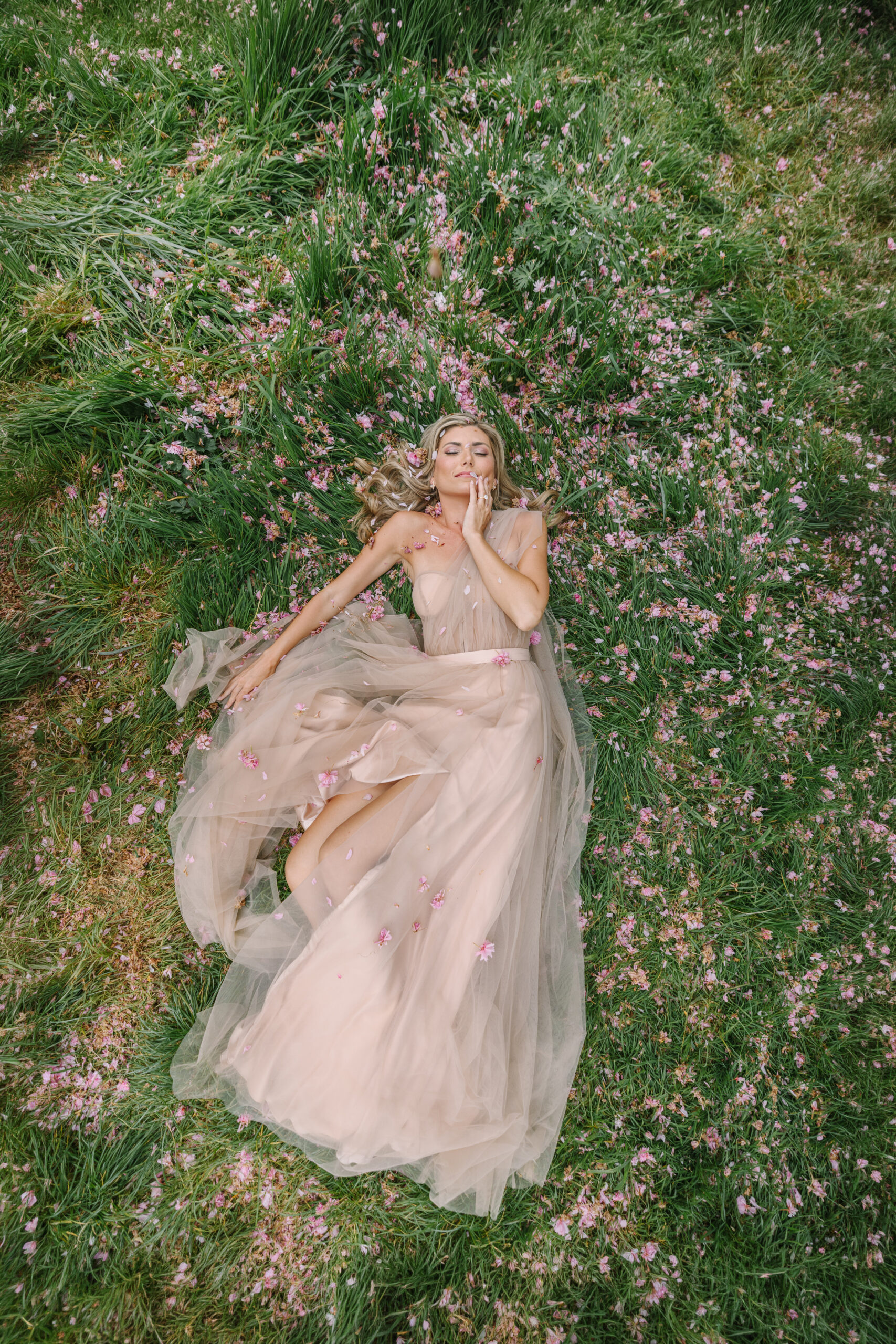 Editorial Style Engagement Photos Capturing in Paris During Spring, cherry blossoms in paris