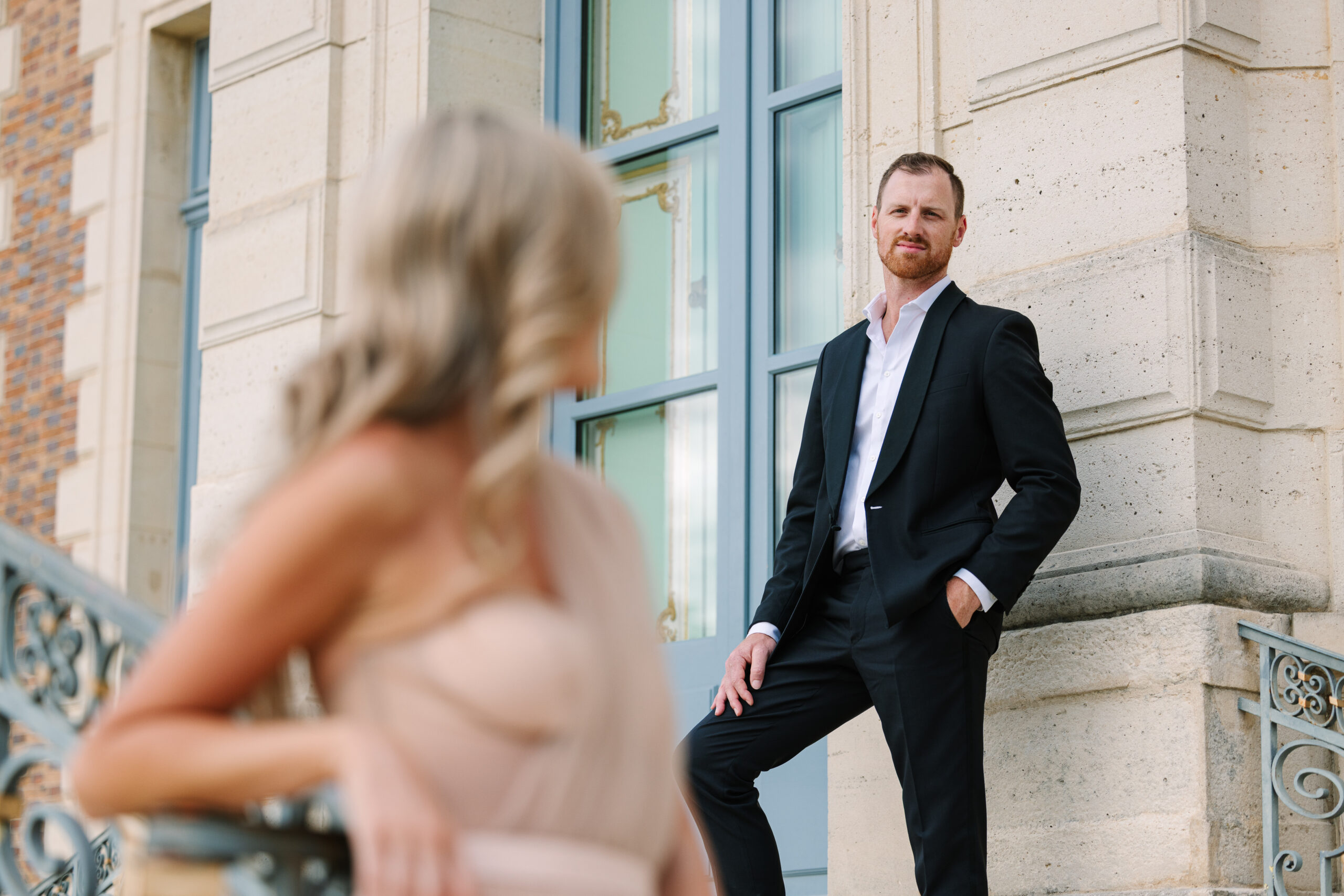 Editorial Style Engagement Photography Captured at Chateau in Paris